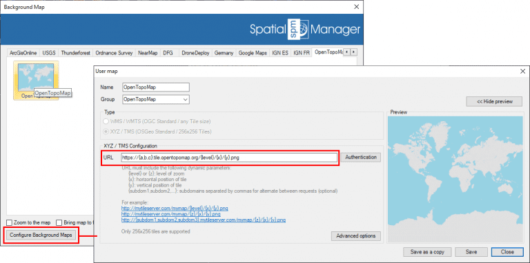 OpenTopoMap: Needed parameters to configure it in ‘Spatial Manager’ as a user dynamic Background Map